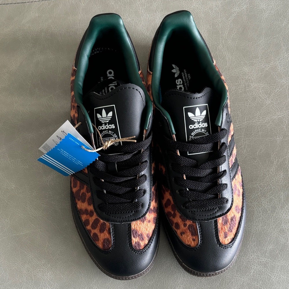 adidas Men’s Black & Brown Leopard Print Sneakers